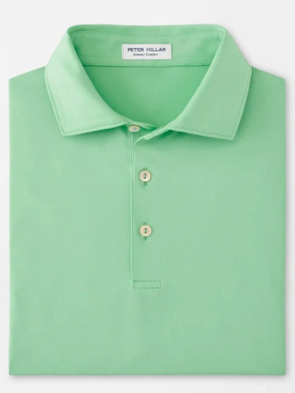 Peter Millar Pear Tart Solid Performance Jersey Polo Lime Green Golf Polo